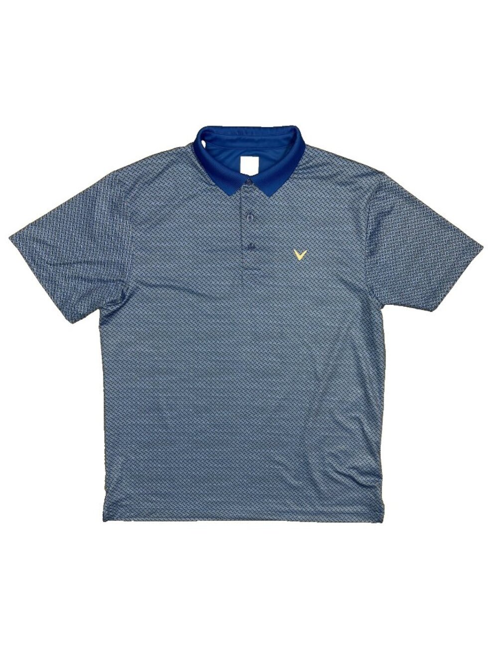 Callaway Golf Shirt Zig Zag Stretch Short Sleeve Polo Blue Large